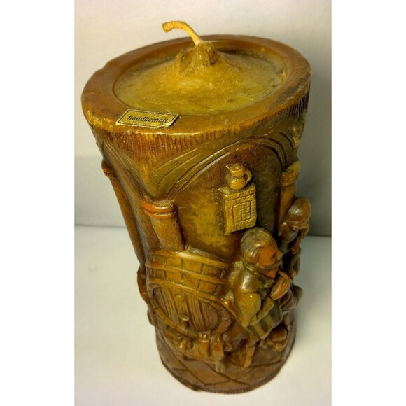 Walldurn Baden Johan Gunter Pillar Candle Carved Trappist Monks Brewery Beer Keg - Picture 4 of 15